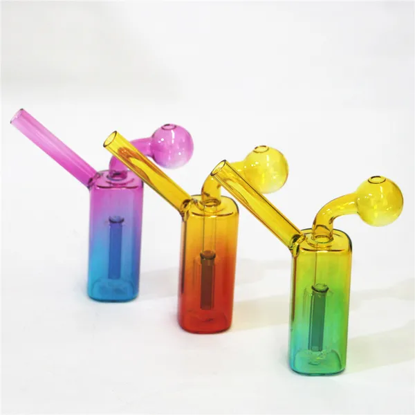 Neue Mini-Glas-Ölbrenner-Bong, 4,72 Zoll, Pyrex-Dickglas-Bubbler, Wasserrohr-Recycler, Ölbrenner-Rig