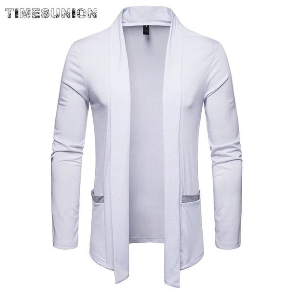 Maglioni da uomo Cardigan leggero da uomo Maglione collo a scialle aperto sul davanti manica lunga maglia slim fit cashmere con tasche Jersey Hombre 231010