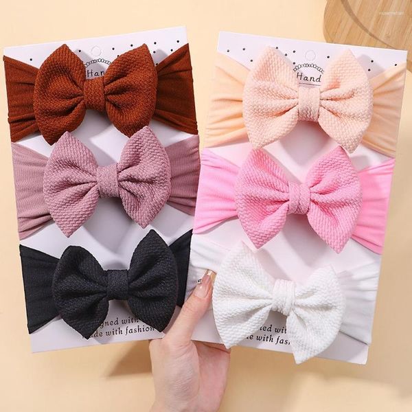 Acessórios de cabelo 1 pc headband nylon crianças crianças elástico para menina nascida princesa bowknot bonito bebê atacado