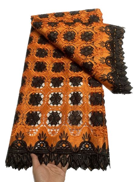 2023 Afrikalı Kadın Polyester Halat Nakış Kablosu Dantel Çok Molor Gipure Feet Kumaş Partisi Ağlık Elbisesi 5 metre Çekici Nijeryalı Modern Stil Tasarım YQ-1089