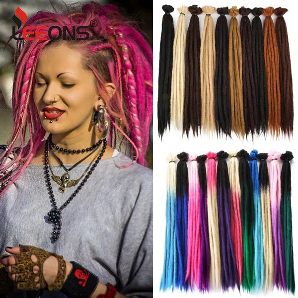 Menschliches Haar Bulks Synthetische 20-Zoll-Dreadlock-Erweiterungen Ombre Schwarz und Lila 10 Stränge Handgefertigte Dreads Reggae Handgefertigte Corchet-Dreadlocks-Haare 231010