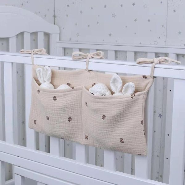 Lagerung Taschen Tragbare Baby Krippe Kinderwagen Tasche Milch Flasche Spielzeug Bilayer Baumwolle Geboren Bett Kopfteil Für Kinder Bettwäsche Windel