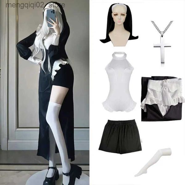 Thema Kostüm Anime Sexy Nonnen Original Design Cosplay Chowbie Uniform Schwarz Sexy Kleid Große Größe Halloween Kommt für Frauen Maid Kommen Q231010