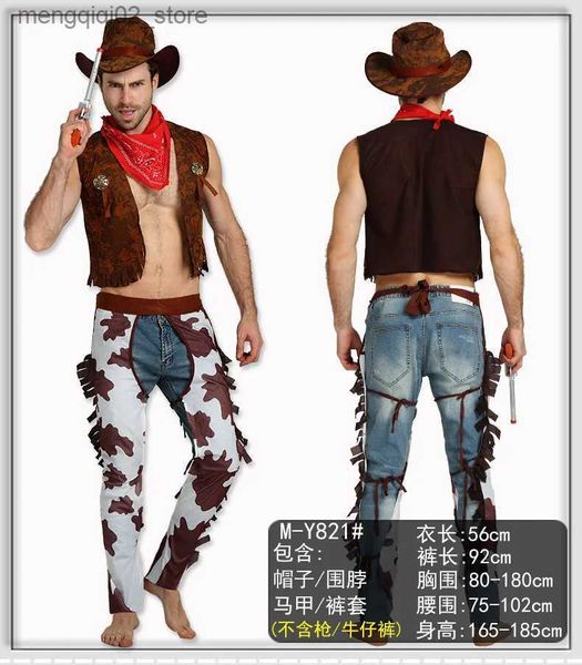 Costume a tema Uomo Western Cowboy Party Come for Kids Adulti e indiani Fancy Dress Up Retro Come Medium Halloween Punk Cosplay Set Q231010