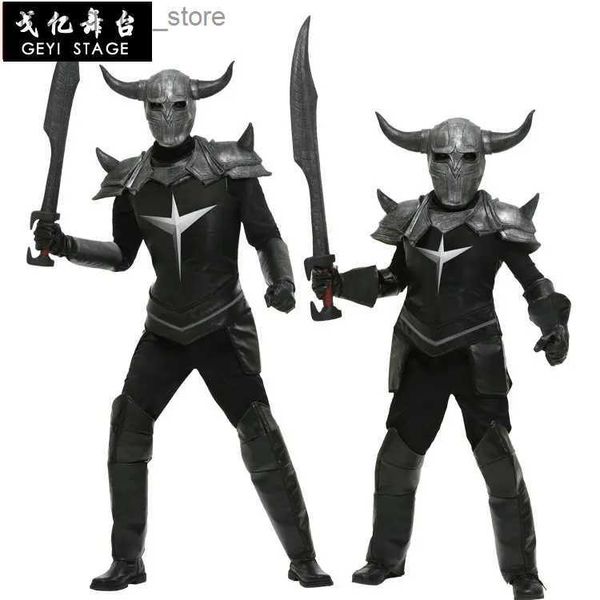 Tema traje cosplay filme personagem halloween páscoa carnaval preto samurai vem cavaleiro demônio escuro vem q240307