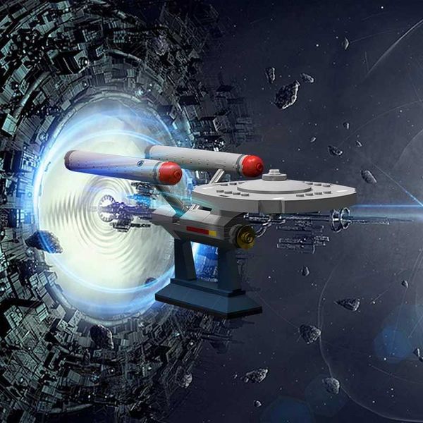 Blöcke Blöcke Space Ship World 6021 Bulding Block Model USS Enterprise NCC-1701 Moc Sluban Star Trek Toys for Children Geburtstag Geschenk T231010