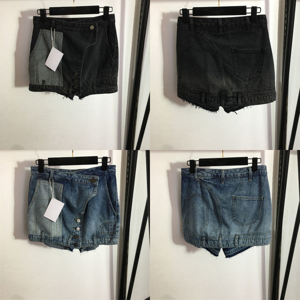 Patchwork Mulheres Denim Shorts Saias Calças Jeans Sexy Mini Jeans Saia Designer Calças Mini Vestidos