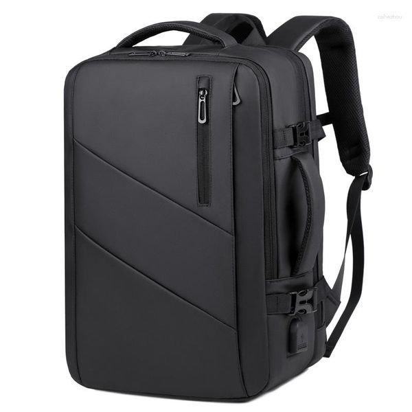 Zaino Zaino di grande capacità Borsa da viaggio estensibile con ricarica USB multifunzionale impermeabile Laptop da 17,3 pollici