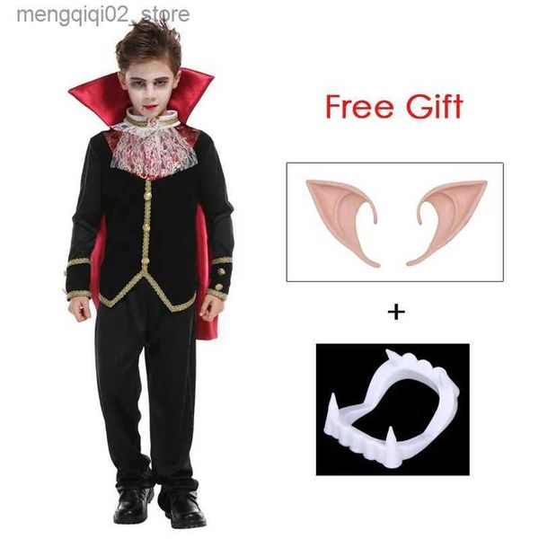 Tema Traje Crianças Criança Assustador Gótico Meninos Vampiro Drácula Vem Halloween Purim Carnaval Role Play Horrível Festa Dress Up Umorden Q231010