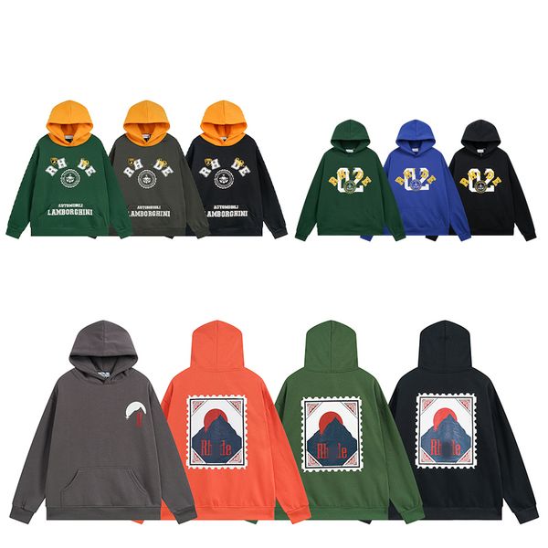 Masculino moletons rhude capuz letra impressão de manga comprida moda masculina moletons moletons suéter de luxo Hoodies de luxo da marca de luxo Sorto