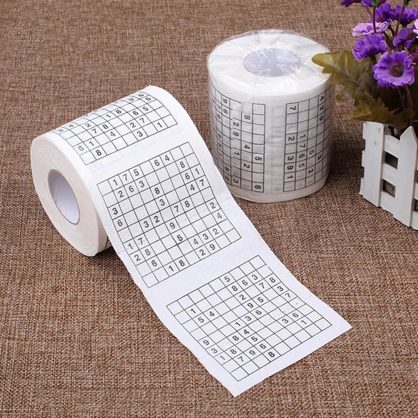 Confezione regalo 1PC Creativo Gioco di Sudoku Giochi di carta igienica Asciugamano in rotolo Tenacia Durevole Divertente Stampato Accessori per il bagno 231009