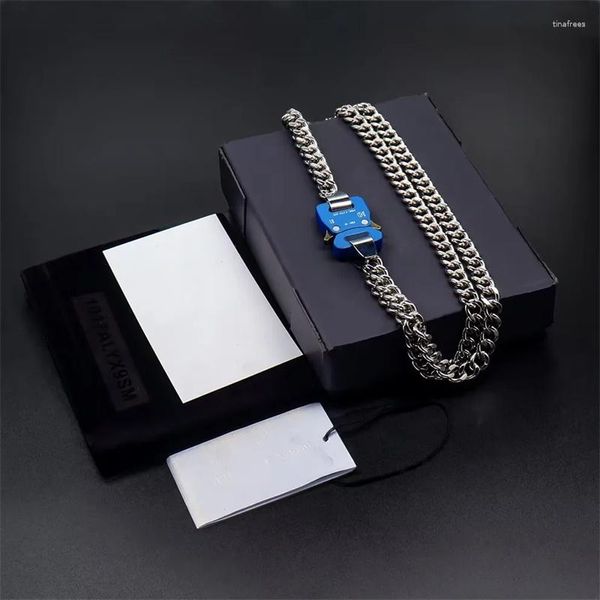 Цепочки высокого качества, двойная цепочка 1017 Alyx, 9 см, ожерелье, модная пряжка унисекс, металлическая оптовая продажа, одежда в стиле хип-хоп