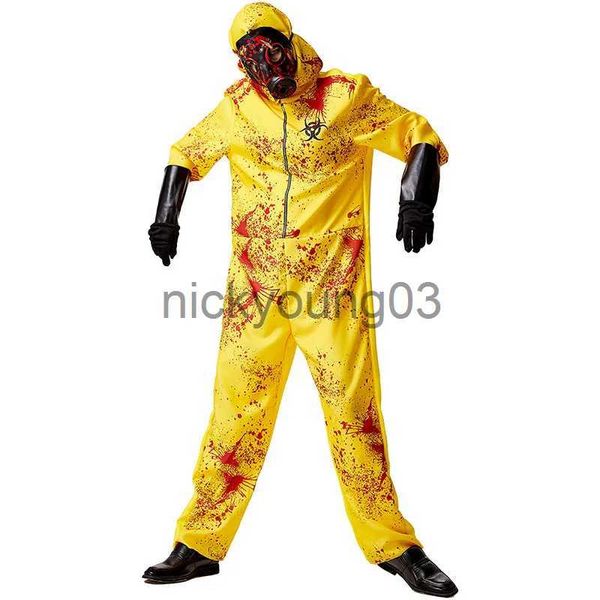 Tema traje adulto virologista infectado zumbi traje cosplay assustador trajes de halloween x1010