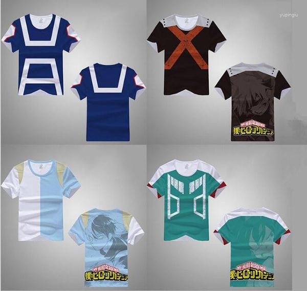 Camisetas masculinas unissex camisa casual anime 3d impressão boku no hero academia meu desenho animado camiseta masculina roupas de verão