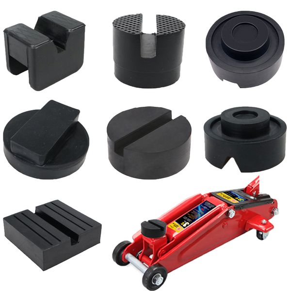 Diversi tipi di cuscinetti in gomma per supporto per sollevatore per auto, adattatore per binario per telaio con scanalatura in gomma nera, universale