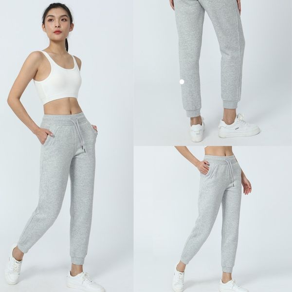 Frauen Hochhöhe entspannte Jogger Herbst Winter Fleece Yoga Hosen Zeichnen Seil Sport purer Baumwollbündel Fuß