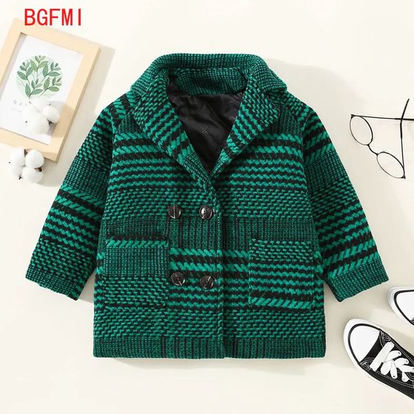 Mantel 2023 Ankunft Frühling Herbst Winter Jungen Mode Lässig Baumwolle Plüsch Innen England Stil Wollmischungen 29T Kinder Slim Fit Kleidung 231009