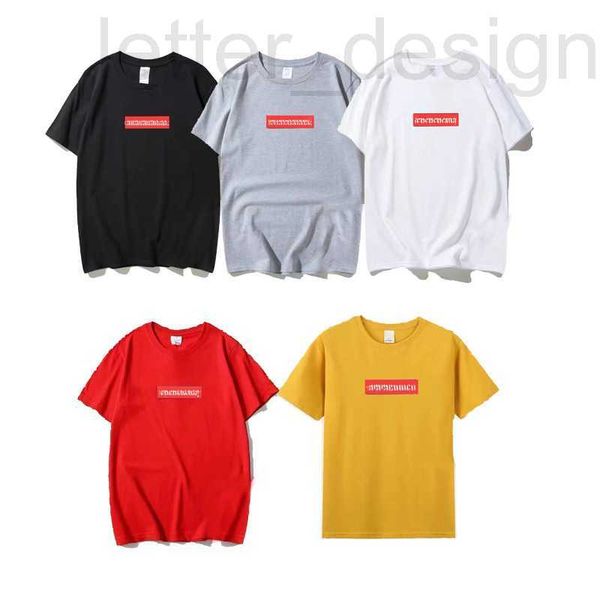 T-shirt da uomo firmate Magliette da uomo in cotone ricamato manica corta e paio da donna colletto tondo sciolto top estivo nero bianco grigio rosso giallo 8OX2