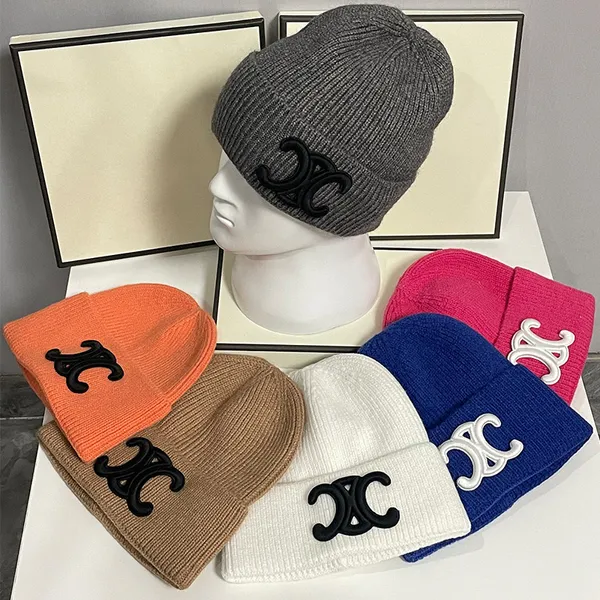 Cappelli firmati di lusso Cappelli lavorati a maglia ricamati Cappello a cilindro casual invernale da donna con cappelli caldi