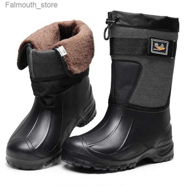 Stiefel Wasserdicht Schnee Stiefel Angeln Schuhe Anti-slip Schuhe Für Männer Regen Winter Schuhe Warme Pelz Outdoor Camo Jagd stiefel Camouflage Q231010