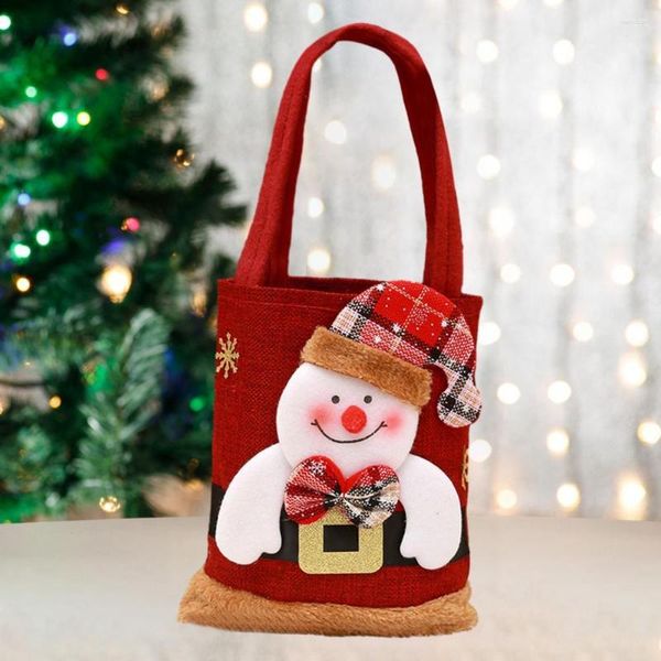 Aufbewahrungsboxen Bär Dekor Weihnachten Handtasche Geschenktüte Große Kapazität mit Cartoon Weihnachtsmann Schneemann für Kinder