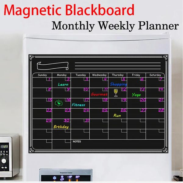 Blackboards A3 Tamanho Magnético Blackboard Frigorífico Adesivo Crianças Quadro Semana Mês Planejador Calendário Placa Tabela Mensagem Placa 231009