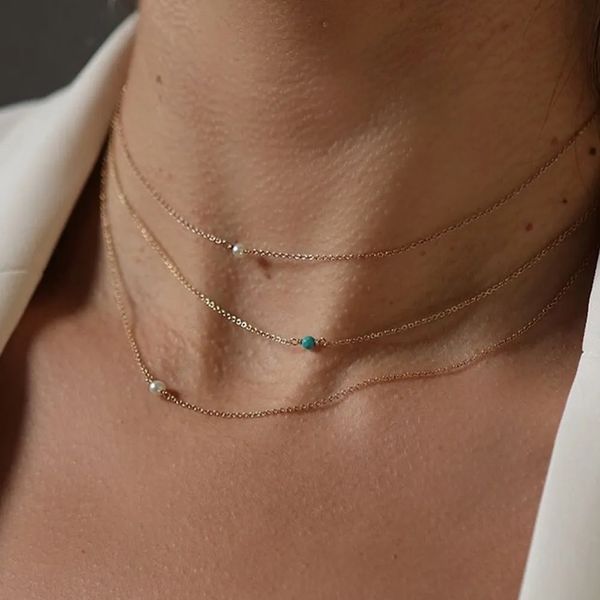 Kolye kolyeler altın dolu doğal inci kolye el yapımı turkuaz cezalandırma altın kolyeler collier femme kolye yaka takı boho kolye 231010