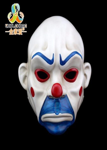 Maschera da rapinatore di banche da clown adulto Joker Costume da cavaliere oscuro Maschera in resina fantasia per feste in maschera di Halloween 6190786