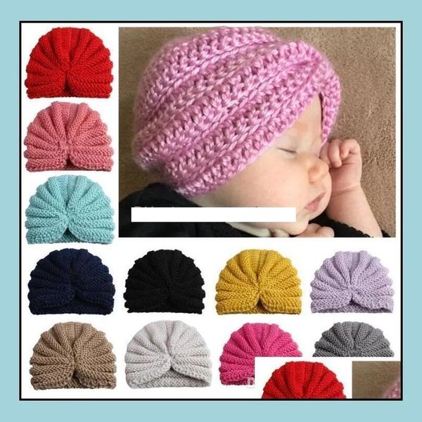 Acessórios ferramentas produtos ins bebê meninas menino lã oca bonés crianças tricô crochê chapéu infantil criança boutique indiano turbante spri zz