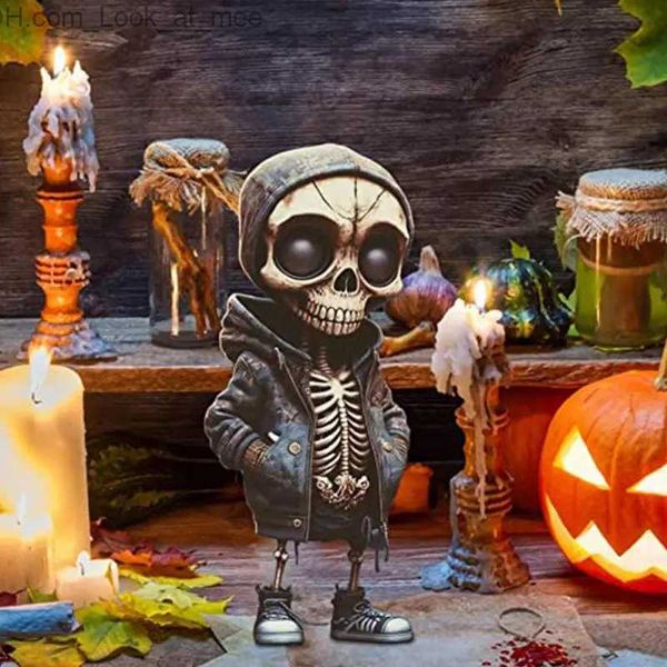 Altri articoli per feste per eventi Figurine di scheletro Super Cool Artigianato in resina Statua Teschio Teschio di Halloween Ornamenti orribili per la decorazione della scrivania di casa Display per auto Q231010