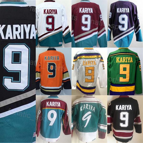 Retro Hockey Vintage 9 Paul Kariya CCM Trikot Classic Retire Mighty Lila Weiß Schwarz Blau Rot Grün Orange Stickerei und Nähen Atmungsaktiv Für Sportfans Gut