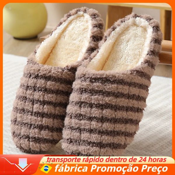 Gai gai gai masculino inverno de pelúcia quente casa mulher chinelos de pele interior silêncio conforto piso slides sapatos masculino quarto calçados 231009