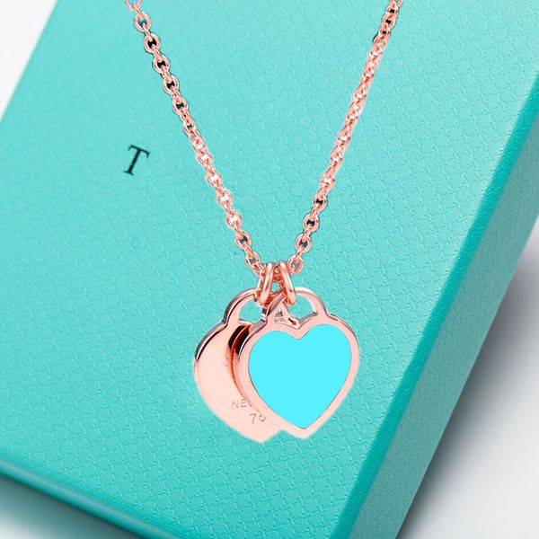 Tiffanybracelet Модные женские ожерелья Love Heart Tiffanyset Ожерелье Кулон Дамы Дизайнерские золотые украшения Мужские свадебные рождественские подарки Тиффани Ожерелье