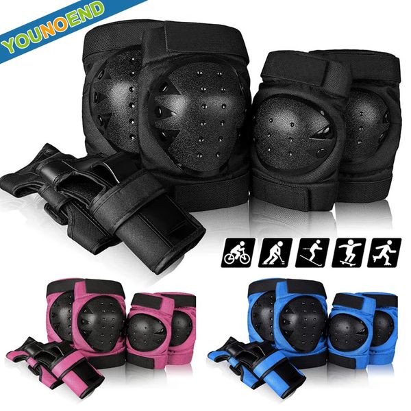 Joelheiras para cotovelo 6 unidades / conjunto para adolescentes e adultos joelheiras para cotovelo Protetores de pulso Conjunto de equipamentos de proteção esportiva para patinação, skate, ciclismo 231010