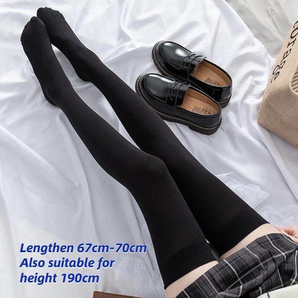 Женские носки высотой 190 см, длинные до колена 70 см, бархатные высокоэластичные белые чулки, противоскользящие тонкие бархатные чулки до бедра