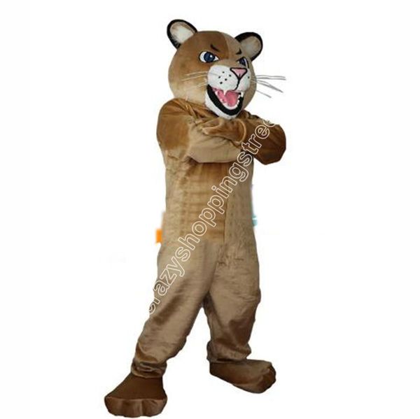 2024 Version Brown Leopard Panther Maskottchen Kostüm Top -Qualität Cartoon Charakter Outfits Weihnachten Karnevalskleid Anzüge Erwachsener Größe Geburtstagsfeier Outdoor Outfit