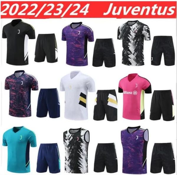 22/23 maglie da calcio maniche corte tuta da allenamento POGBA DI MARIA VLAHOVIC CHIESA 23/24 tuta da uomo kit per bambini set kit da calcio uniforme abbigliamento sportivo 01