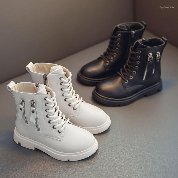 Botas crianças para meninas crianças sapatos casuais primavera outono moda pu moderno bebê macio couro antiderrapante tornozelo botas