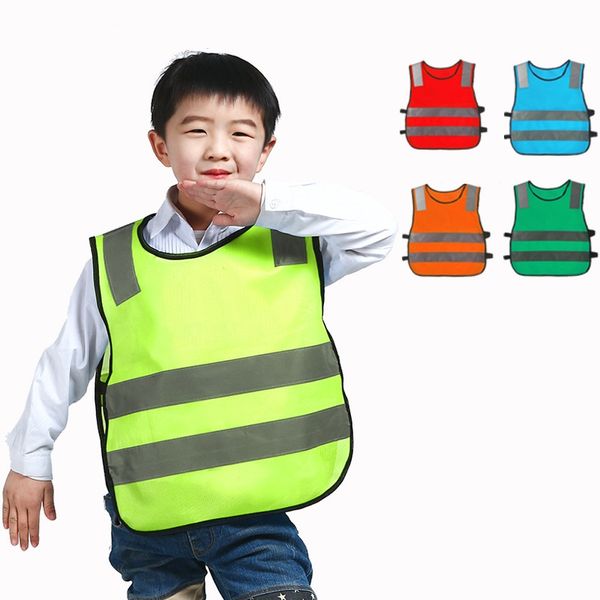 Kinder Sicherheitskleidung Student Reflektierende Weste Kinder Proof Westen Hohe Sichtbarkeit Warnung Patchwork Weste Haushalts Diverses 5 Farben Q629