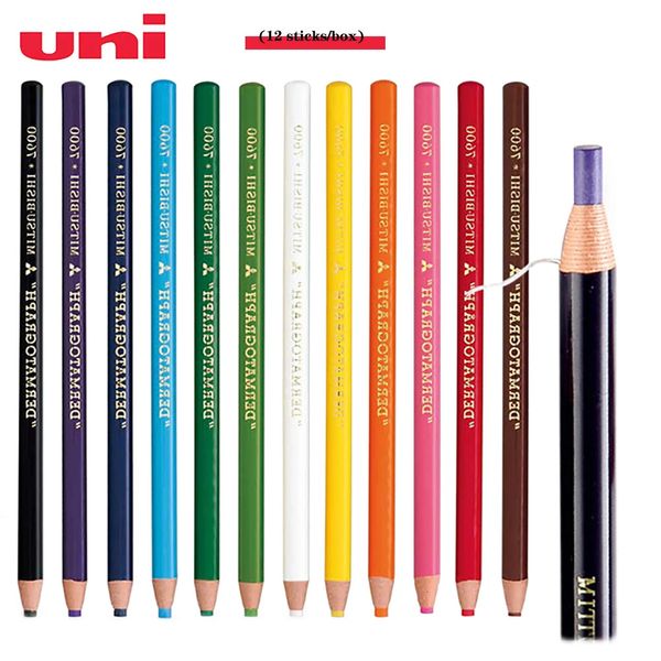 Crayon 12pcs Giappone UNI colorato matite professionali 7600 carta lacrima a mano rotolo oleoso trappola oleosa Cutfree Painting Art Stationery 231010