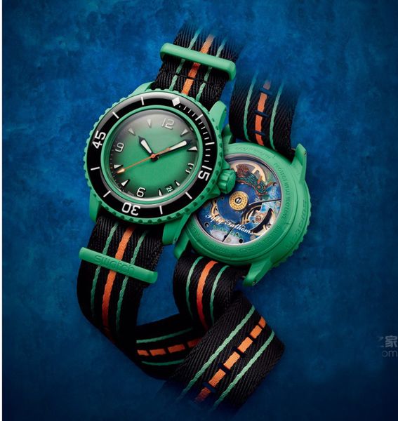 Nuovo 2023 originale di marca multifunzione cassa in ceramica orologio di lusso orologi per uomo Fifty Fathoms orologio al quarzo s002