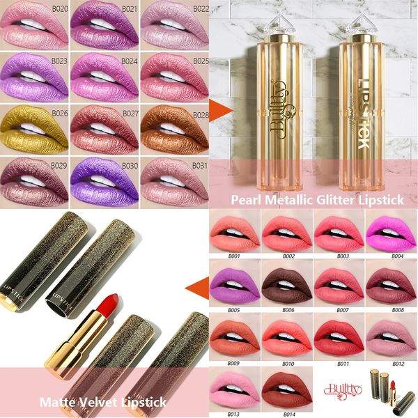 Lippenstift, 2-teilig, rosa, rot, glitzernd, matt, Lippenstift-Set, langlebig, matt bis hin zu Lippe, Glitzer, metallischer Glanz, glänzende, permanente Lippenstifte 231011