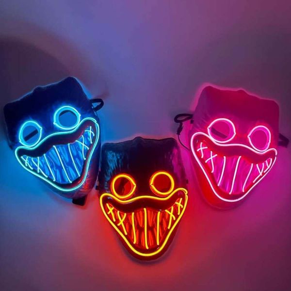 Allo decorações de halloween carnaval festa máscara máscara rosto led cosplay brilhante acender máscara para crianças