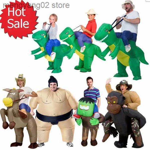 Themen-Kostümtisch Halloween Come für Erwachsene Kinder Fan T-Rex Gorilla Sumo Kuh Pferd Cowboy Dinosaurier Tisch Come T231011