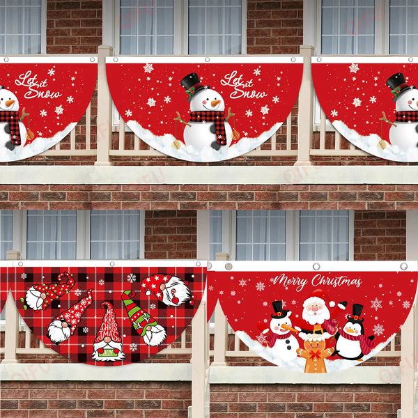 Decorazioni natalizie per esterni Bandiera a forma di ventaglio Banner Decor per la casa 2023 Cristmas Drop Ornament Xmas Navidad Gift Anno 2024 231011