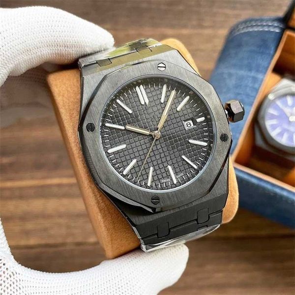 Роскошные часы Aps Royaloak Quartz из нержавеющей стали с логотипом, оригинальная коробка, мужские часы, автоматические механические часы 2813, стальной корпус, резиновая лента H4S4 H4S4