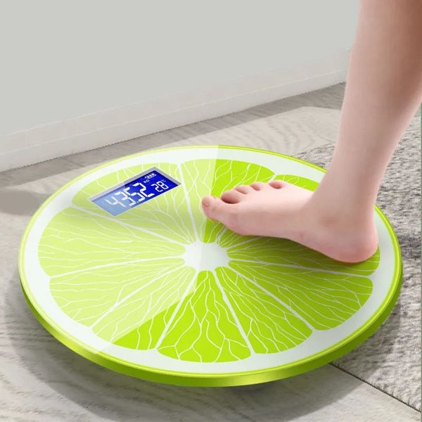 Haushaltswaage Cartoon Zitronenmuster Badezimmer zum Wiegen des Körpergewichts Elektronische Waage Boden Smart Digital y231010