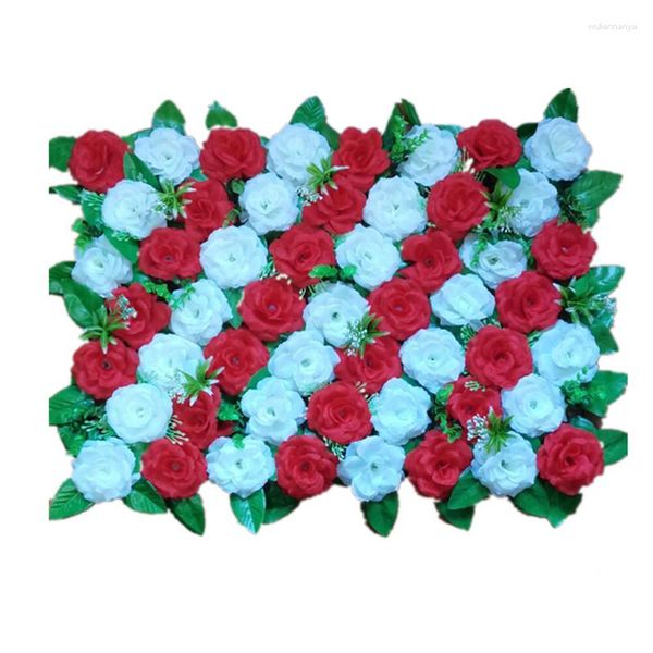 Decorazione per feste Design 3D Fiore Parete Fiori artificiali di rose Pannello per decorazioni per fondali di nozze Centrotavola natalizi per la casa