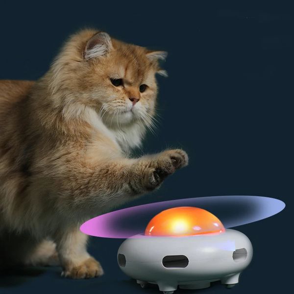 Игрушки для кошек НЛО Электронный умный забавный проигрыватель для кошек, умная забавная игрушка для кошек, вращающийся проигрыватель для кошек, автоматическая очистка 231011