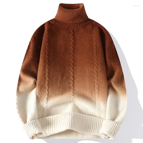 Suéteres masculinos 2023 outono inverno top grau luxo cashmere suéter homens grossos quentes homens natal manga longa pulôveres de gola alta